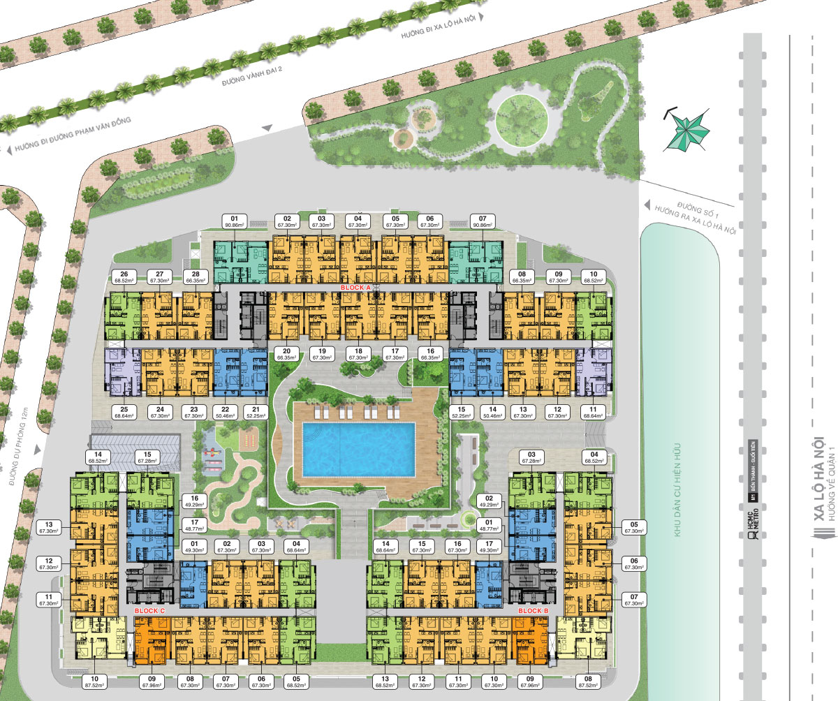 Mặt bằng căn hộ Lavita Charm Hưng Thinh 