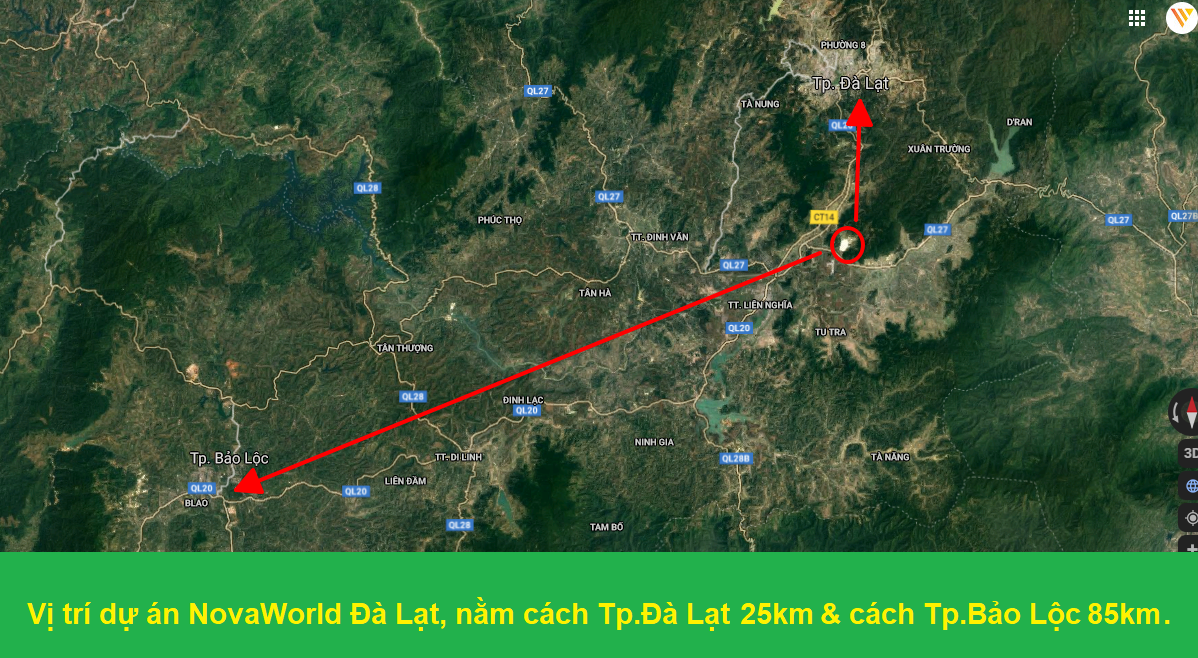 VỊ TRÍ DỰ ÁN NOVAWORLD ĐÀ LẠT LÂM ĐỒNG