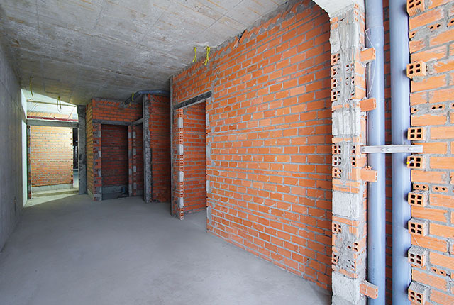 Xây tường căn hộ từ tầng 5 đến tầng 12 Block Saturn