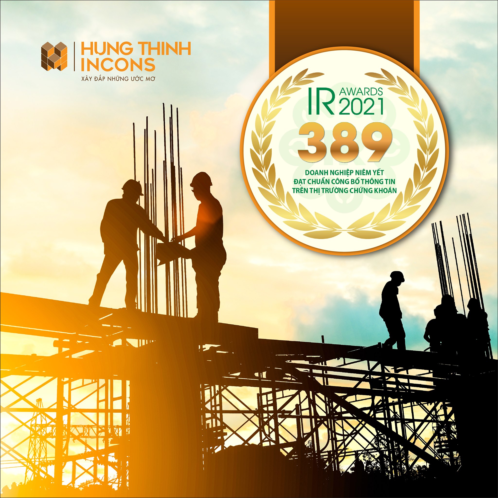 HƯNG THỊNH INCONS (HTN) ĐƯỢC VINH DANH “DOANH NGHIỆP NIÊM YẾT ĐẠT CHUẨN CÔNG BỐ THÔNG TIN TRÊN THỊ TRƯỜNG CHỨNG KHOÁN NĂM 2021