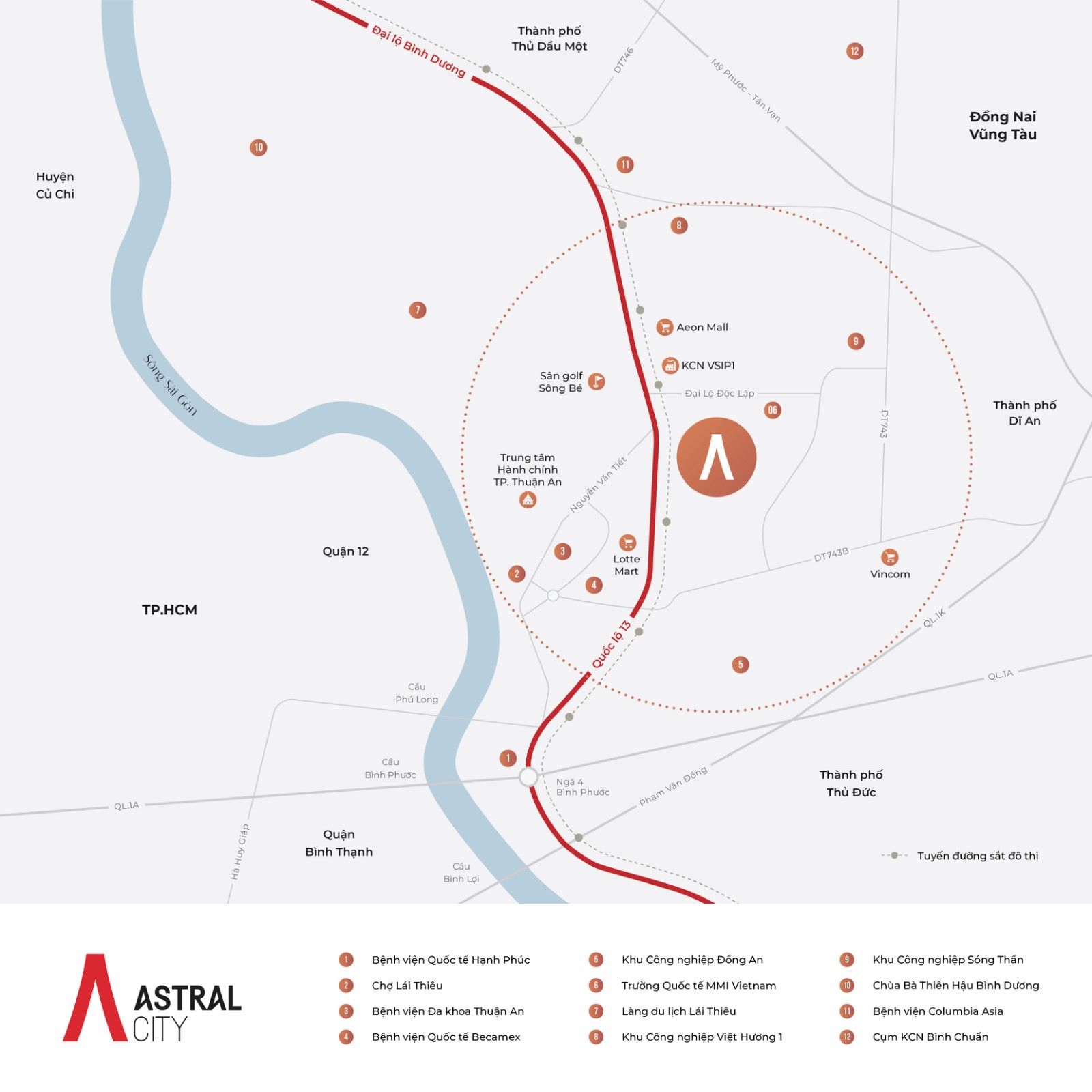 Vị Trí Astral City Bình Dương Gemma Land