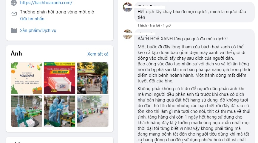 Tổng hợp từ trang Fanpage Bách hóa Xanh