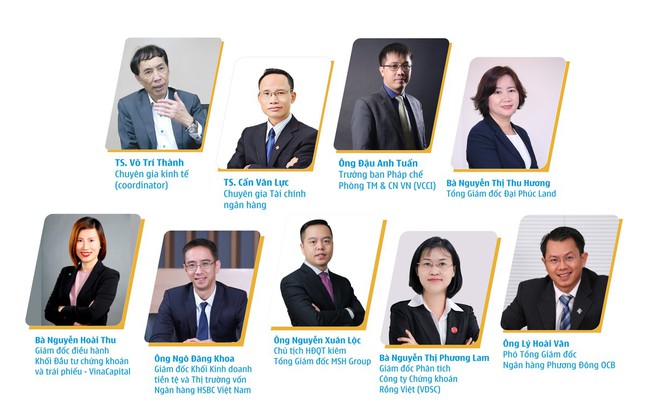 Các diễn giả tham gia toạ đàm Điểm đến kinh tế Việt Nam nửa cuối năm 2021 do BizLIVE tổ chức sáng 30.07