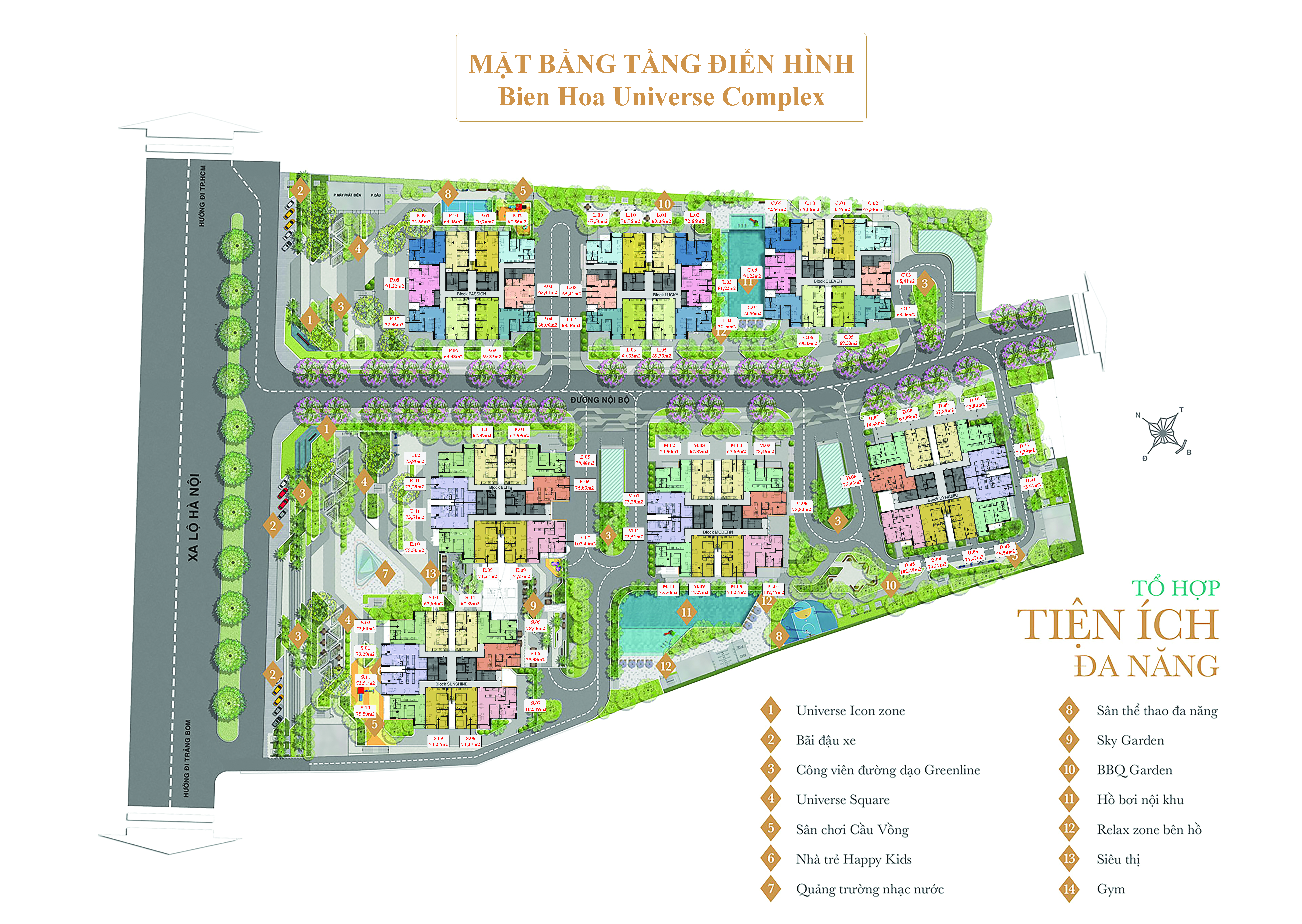 Mặt bằng điển hình Bien Hoa Universe Complex