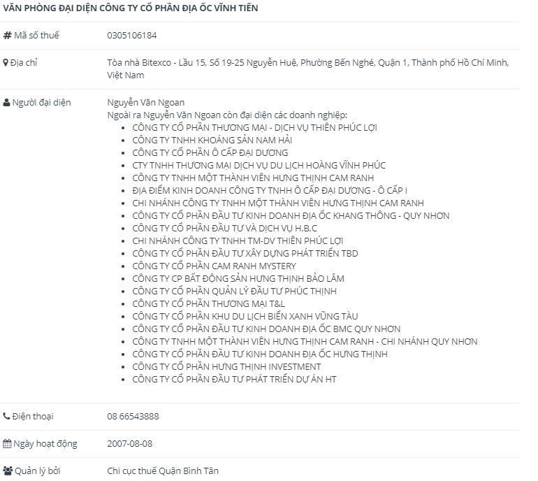 CÔNG TY CỔ PHẦN ĐỊA ỐC VĨNH TIẾN MOONLIGHT CENTRE POINT