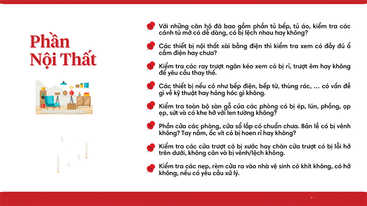 Các vật dụng nhận bàn giao căn hộ khách hàng cần kiểm tra những gì