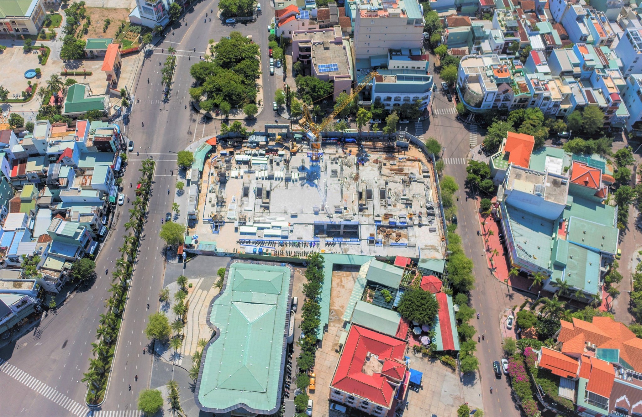 Grand Center Quy Nhon - tiến độ xây dựng tháng 08.2021