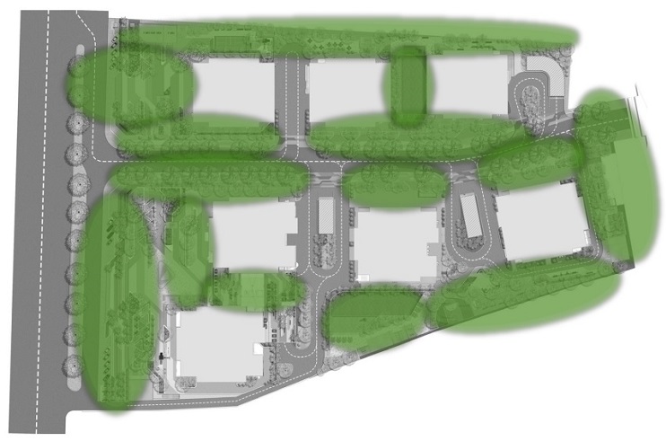 Mảng xanh xung quanh dự án Biên Hòa Universe Complex