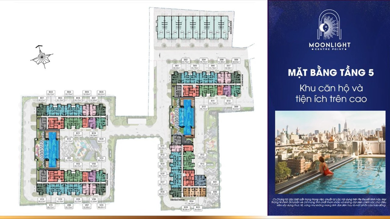Mặt bằng tầng 5 dự án Moonlight Centre Point