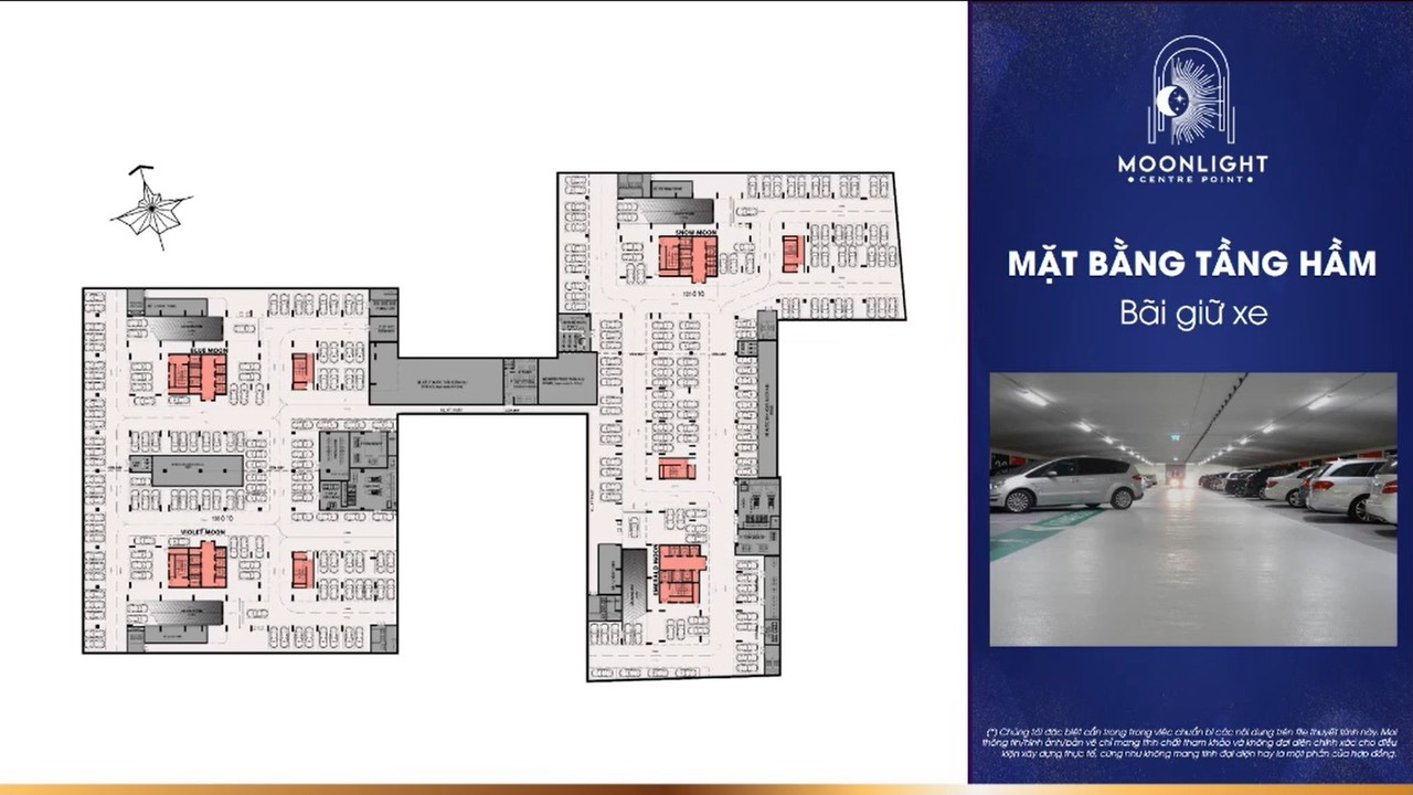 Mặt bằng tầng hầm dự án Moonlight Centre Point