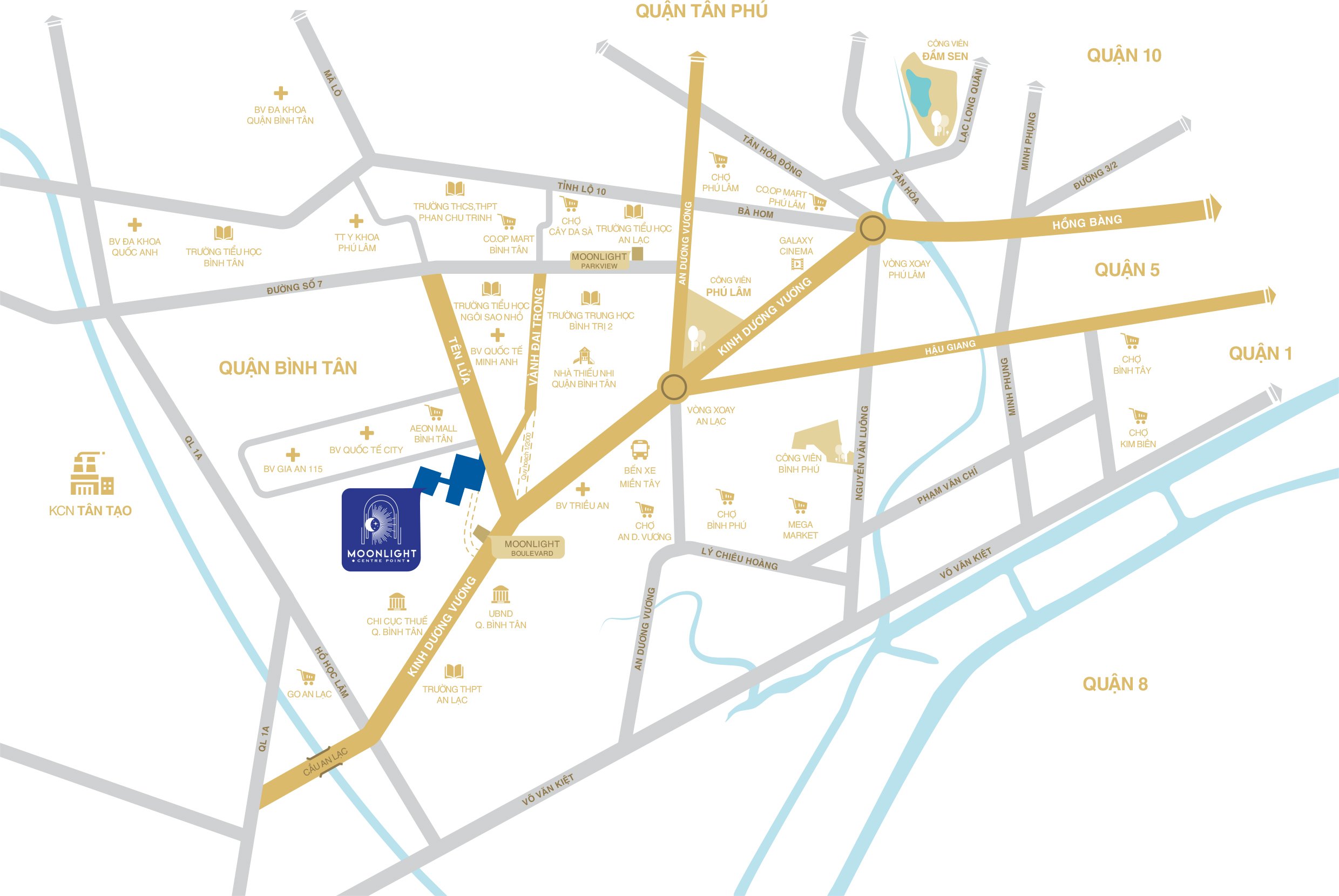 Vị trí dự án Moonlight Centre Point Bình Tân