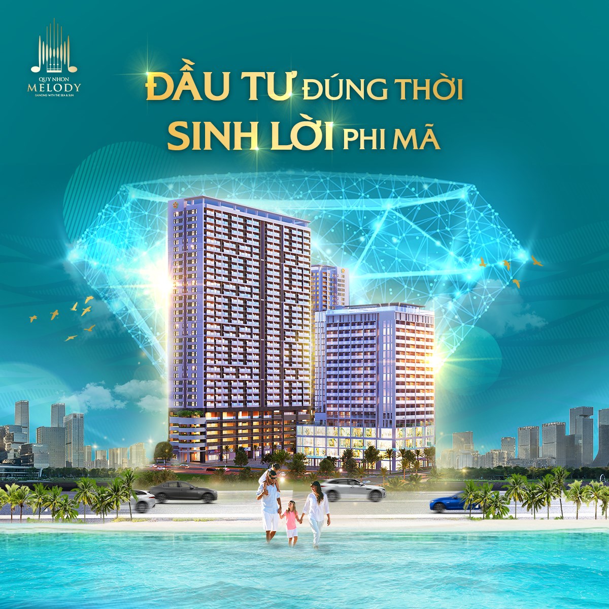 ĐẦU TƯ ĐÚNG THỜI, SINH LỜI PHI MÃ CÙNG CĂN HỘ MẶT BIỂN QUY NHON MELODY