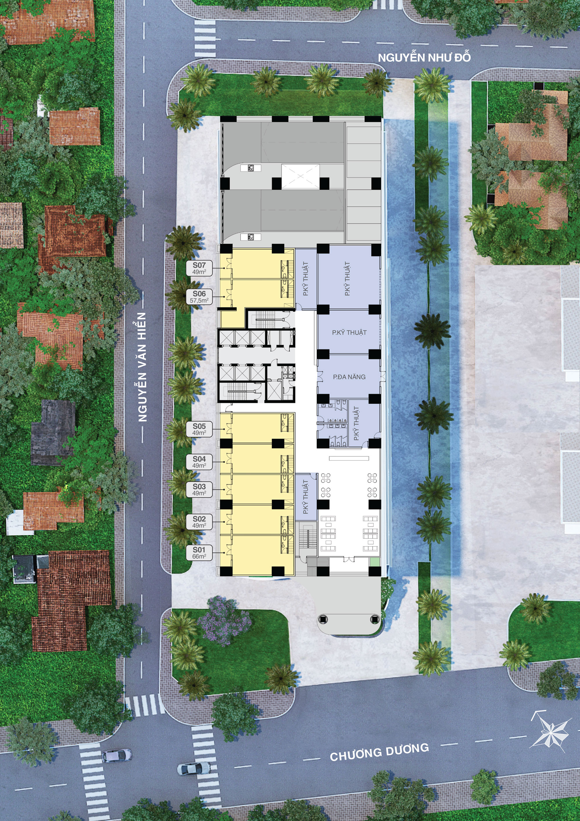 MẶT BẰNG TẦNG 1 BLOCK FLAMENCO TOWER