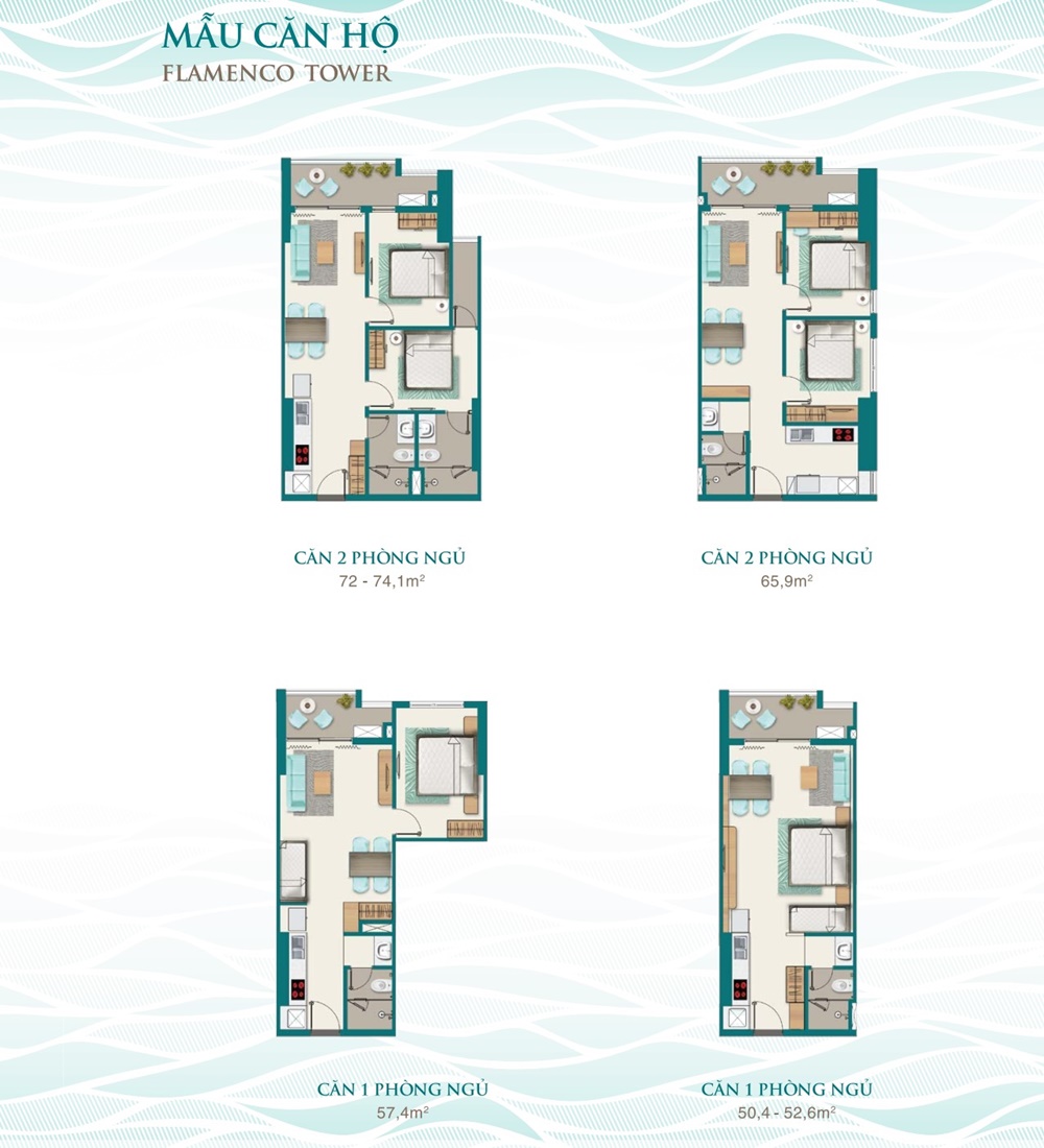 MẪU CĂN HỘ FLAMENCO TOWER QUY NHON MELODY