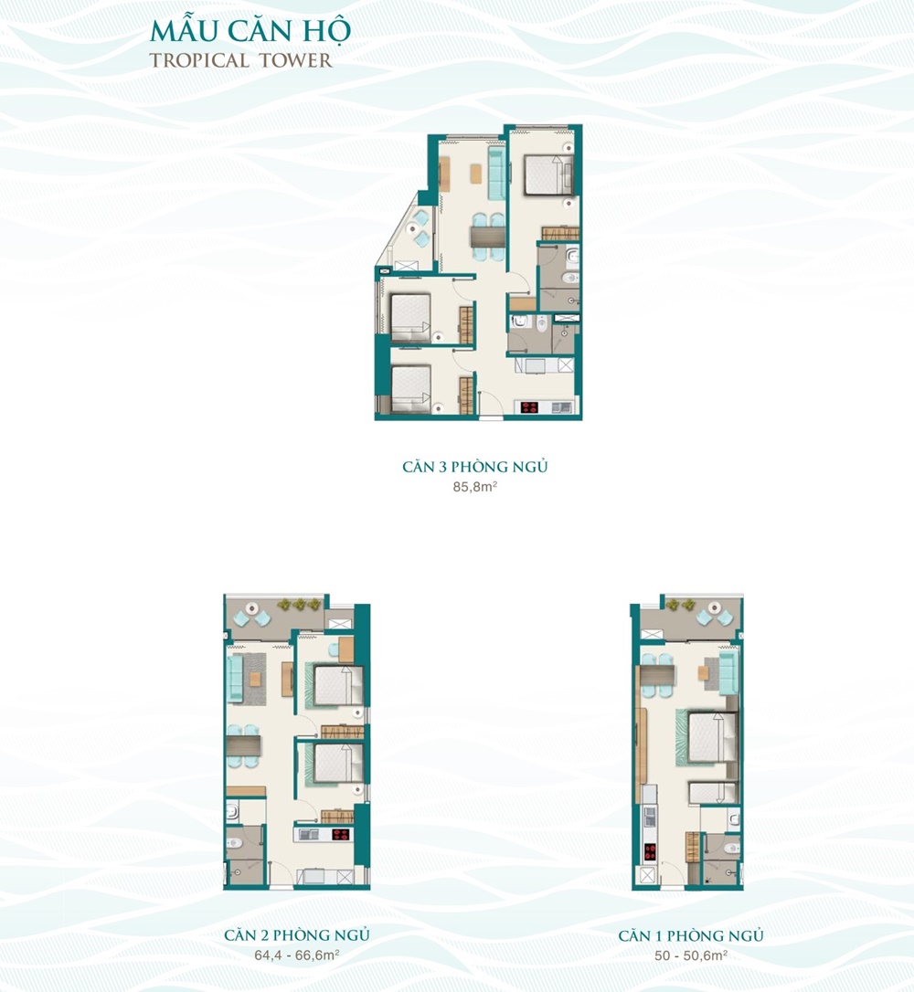 MẪU THIẾT KẾ CĂN HỘ BLOCK TROPICAL QUY NHƠN MELODY