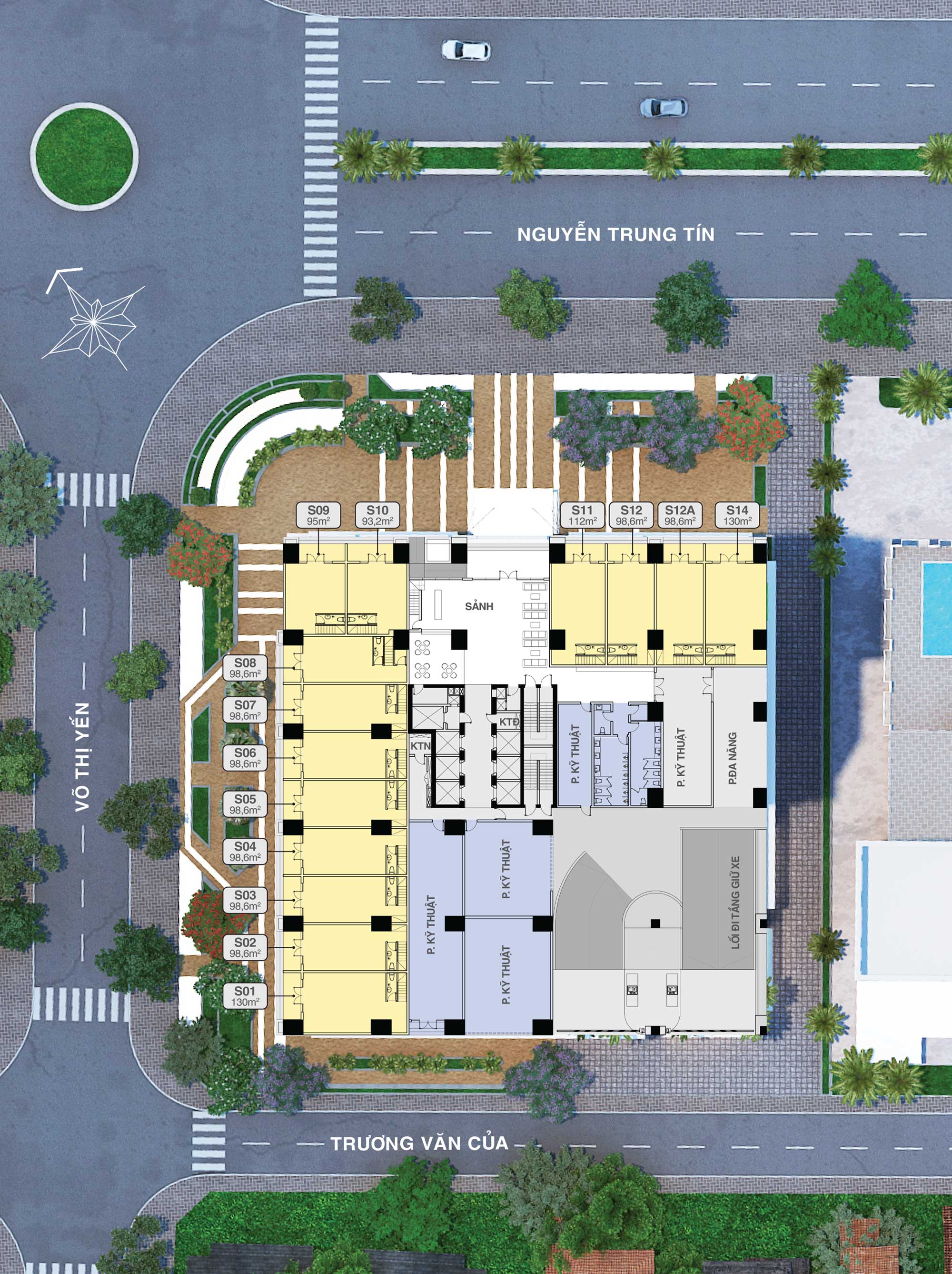 Mặt bằng Tầng 1 Quy Nhon Melody