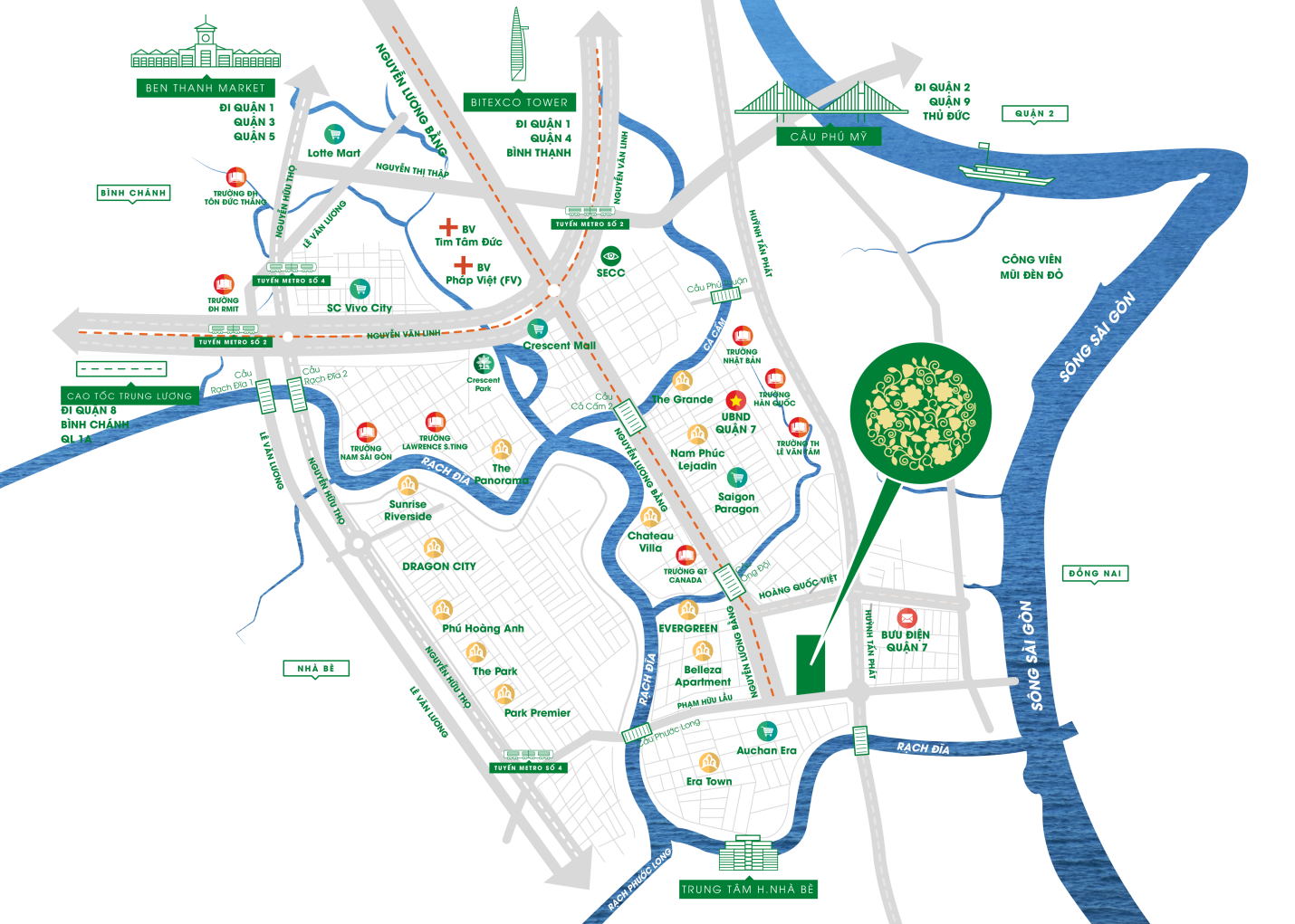 Vị trí dự án The Peak Garden Quận 7