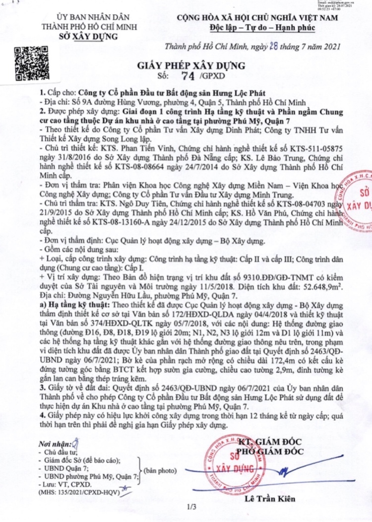 The Peak Garden Giấy Phép Xây Dựng Trang 1