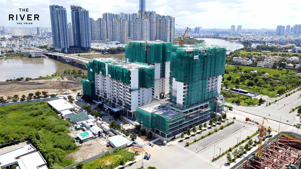 Tiến độ xây dựng căn hộ The River Thủ Thiêm tháng 7 năm 2021