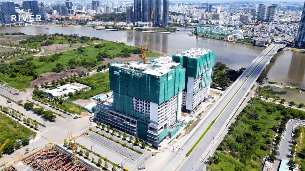 Tiến độ xây dựng căn hộ The River Thủ Thiêm tháng 7 năm 2021