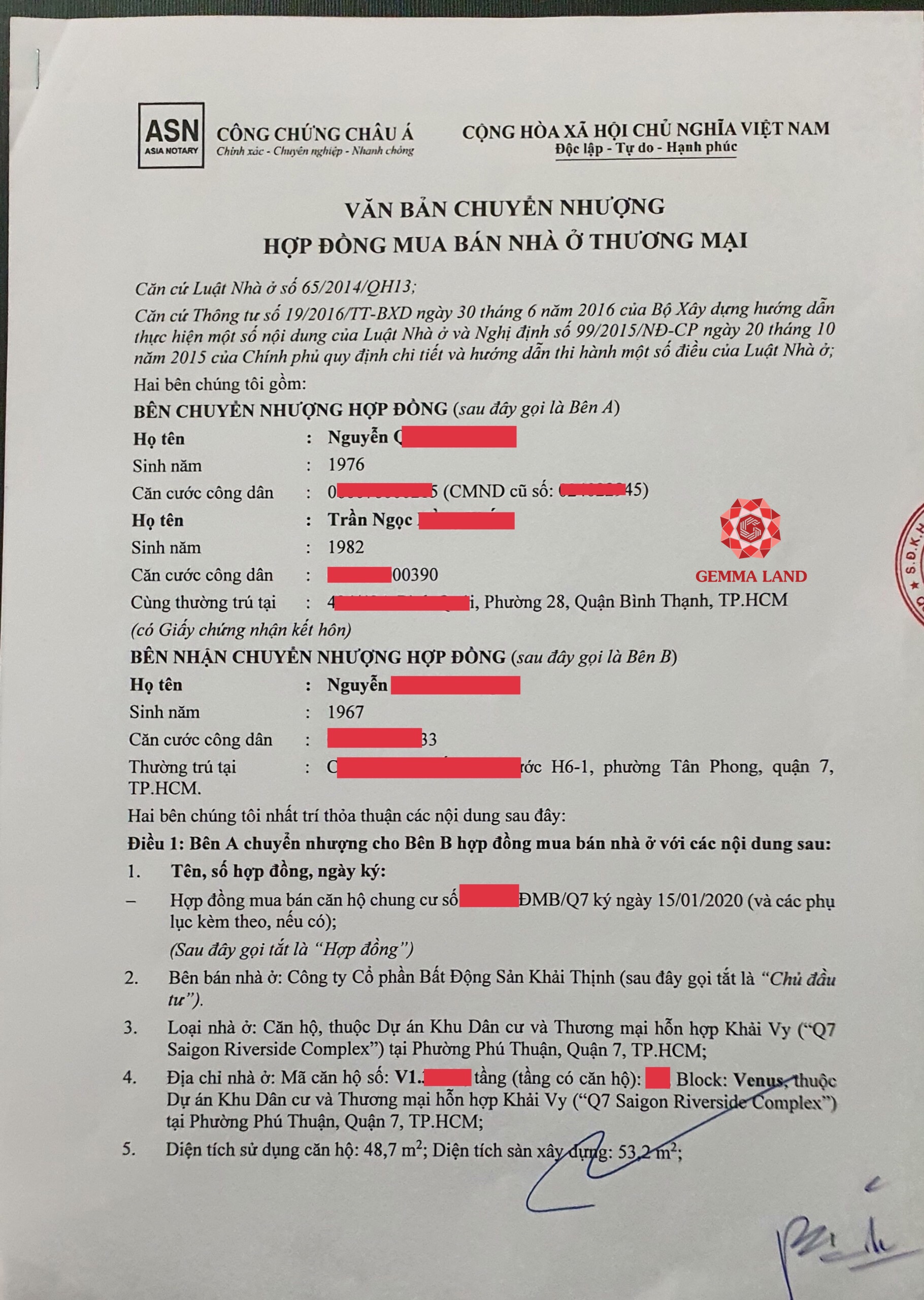 Quy trình chuyển nhượng mua bán dự án Q7 Riverside