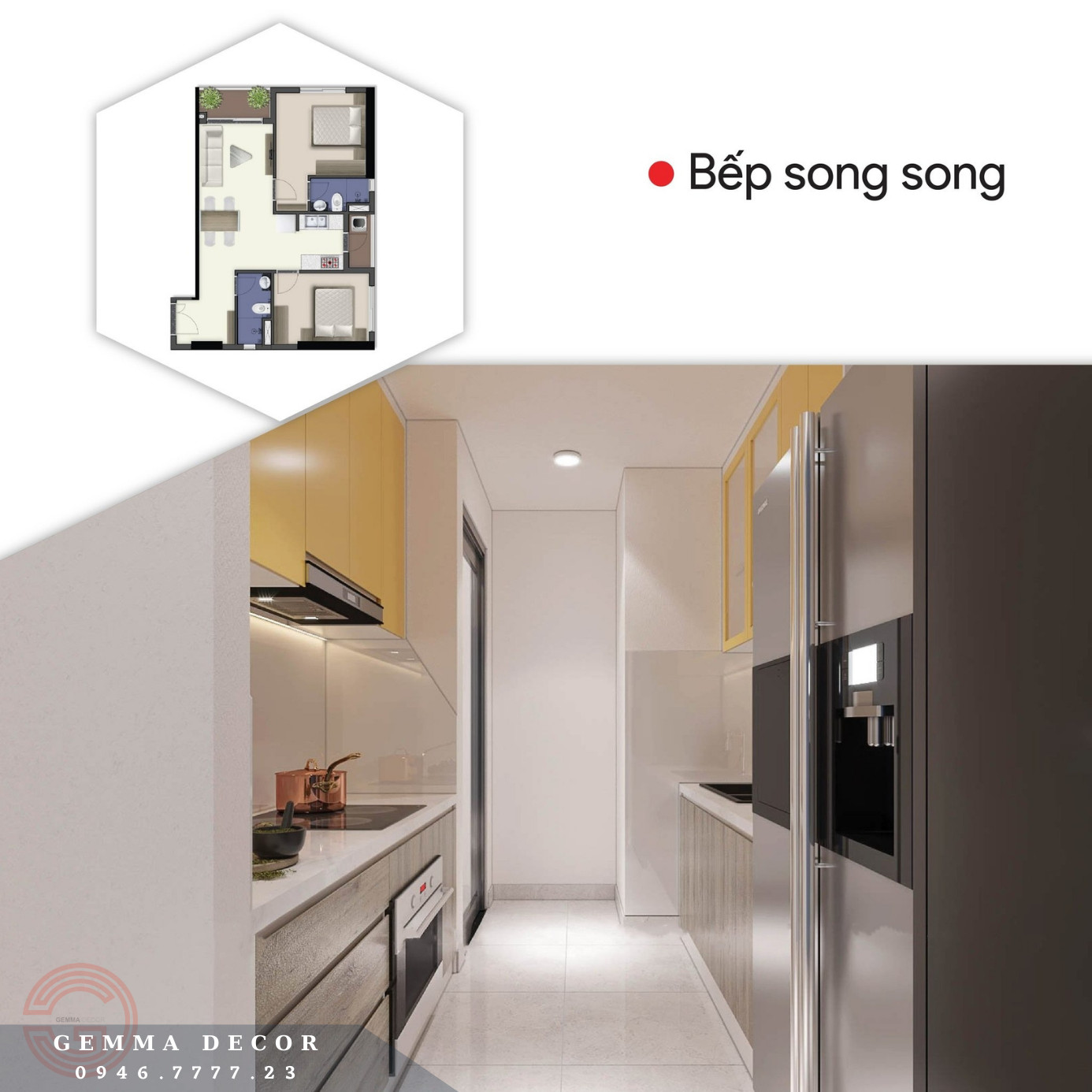 Mẫu bếp Song Song Q7 SaiGon Riverside