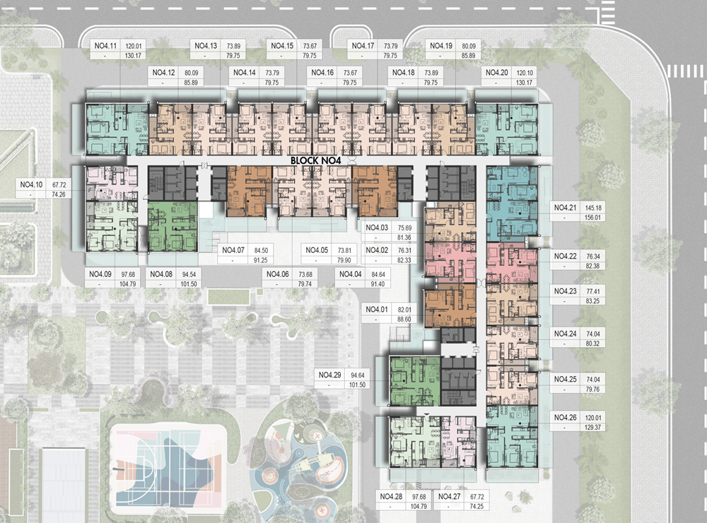 Mặt bằng Block NO4
