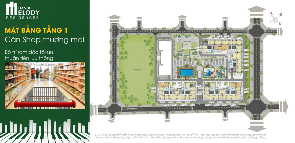 Tầng 1 shophouse chung cư HaNoi Melody Residences