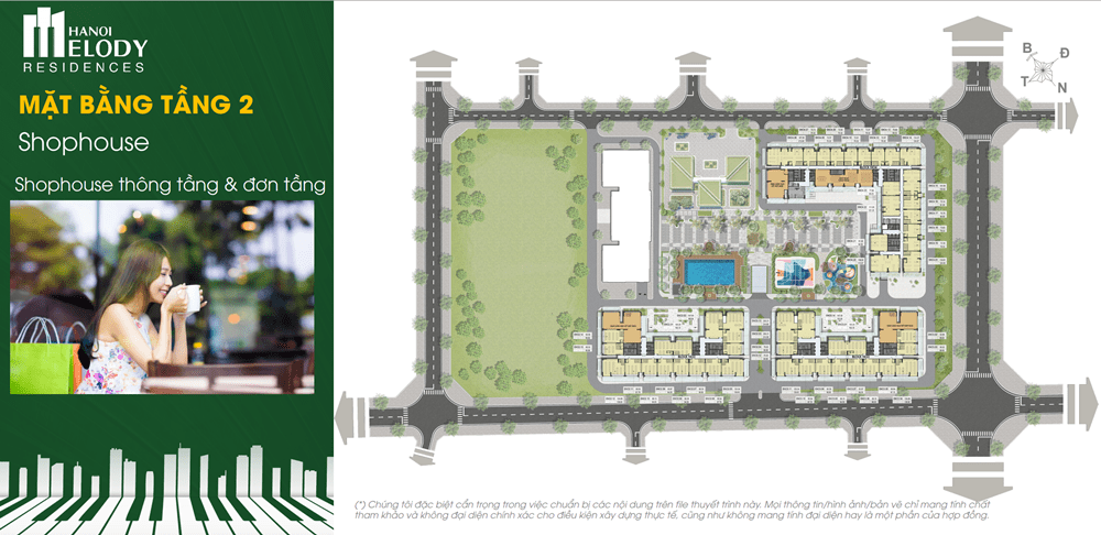 Tầng 2 shophouse chung cư HaNoi Melody Residences