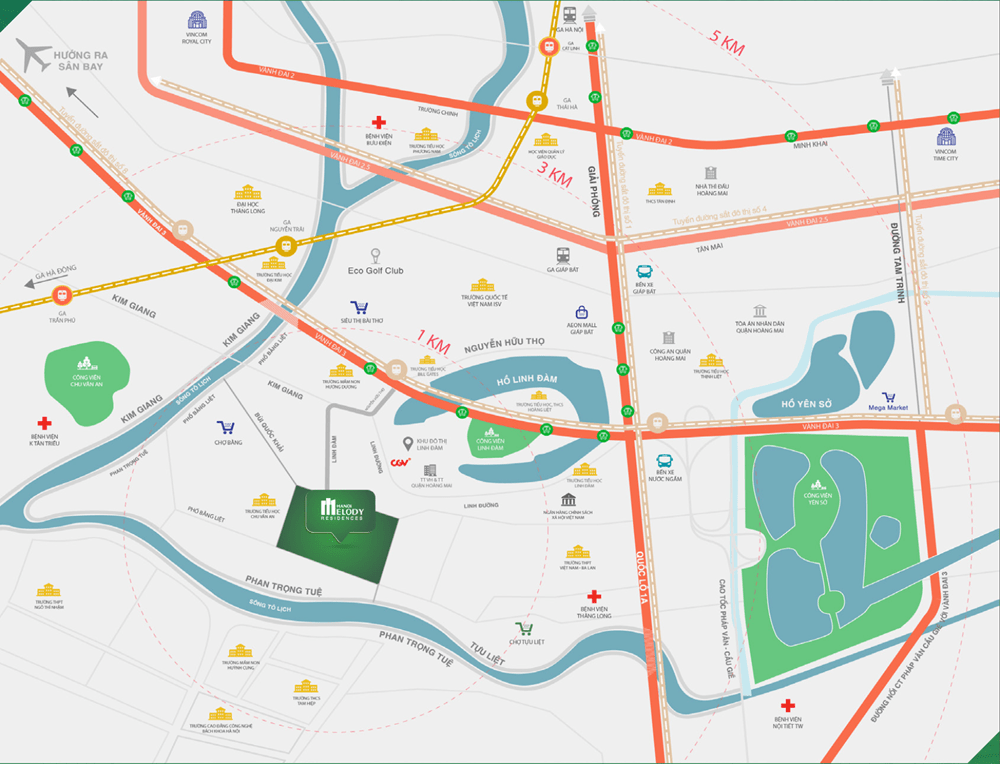 Ị TRÍ CĂN HỘ HÀ NỘI MELODY RESIDENCES - GEMMA LAND