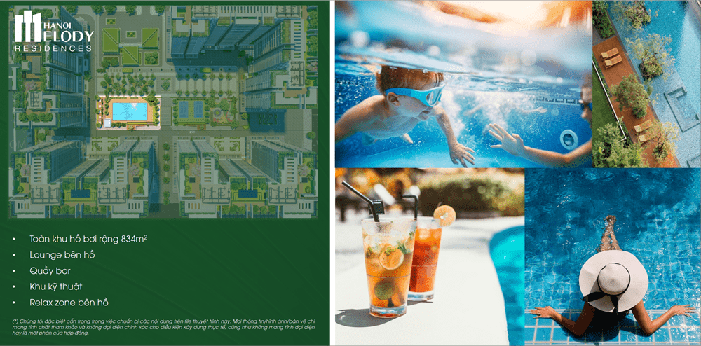 chung cư Hà Nội Melody Residences khu hồ bơi