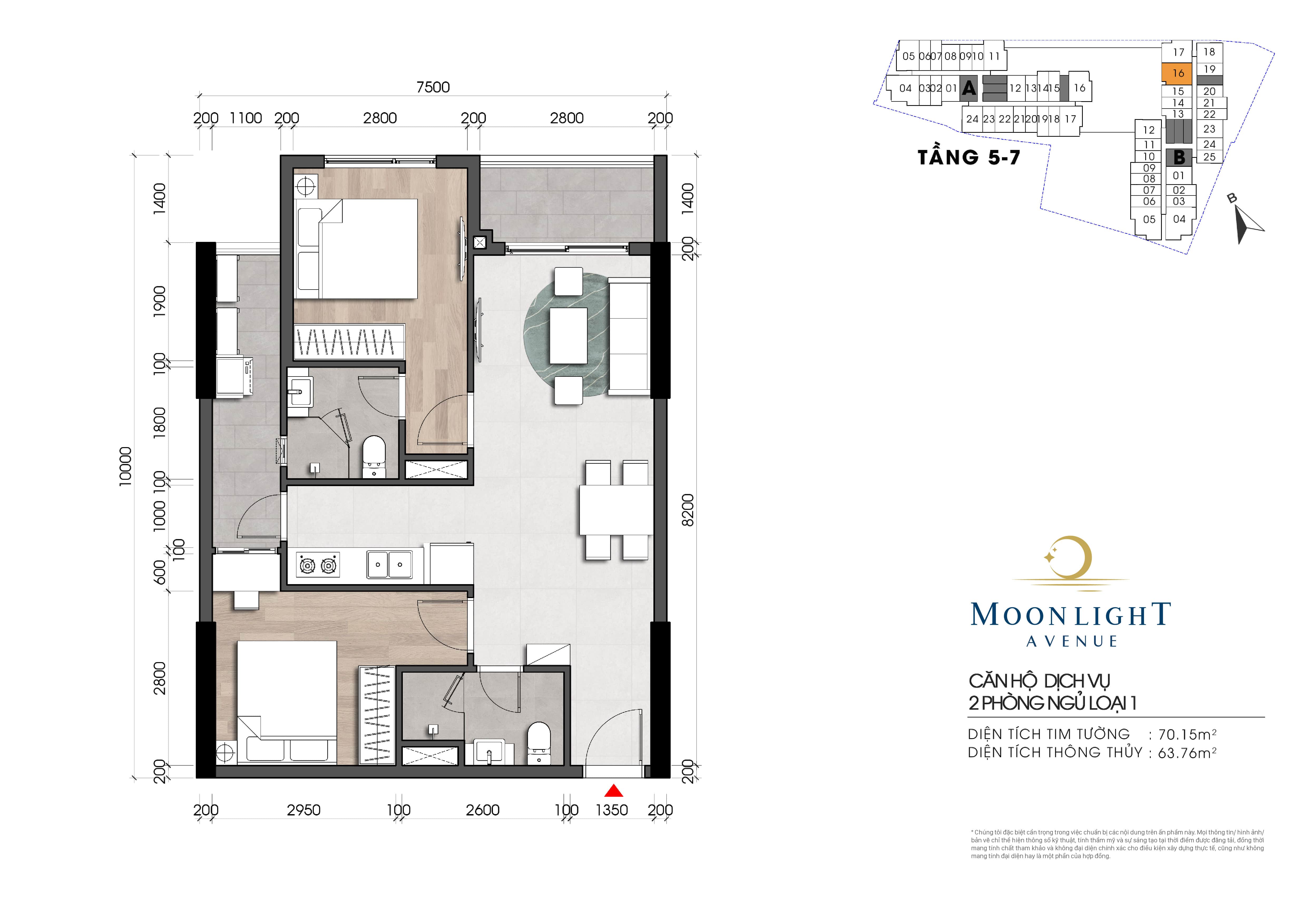 Mẫu căn tầng 5-7